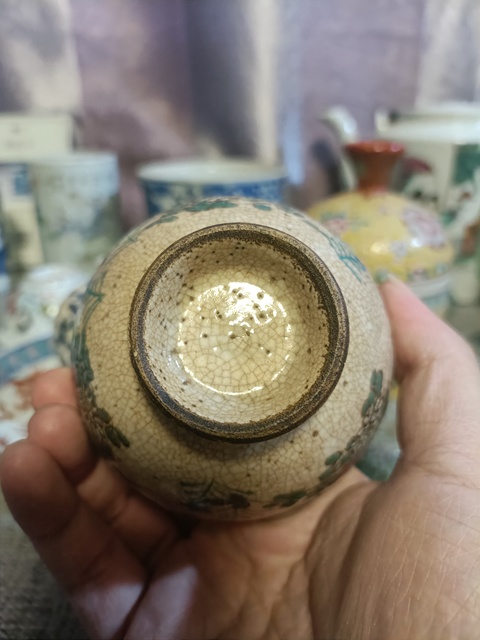 古玩陶瓷哥釉粉彩花卉紋茶園拍賣,當前價格2888元