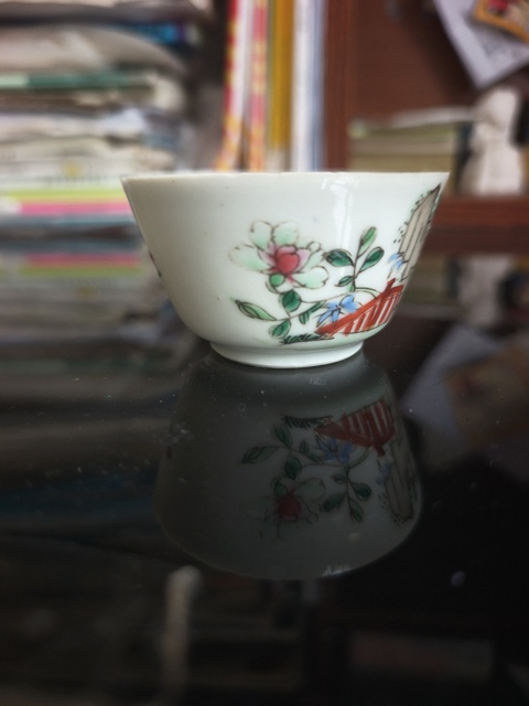 古玩陶瓷粉彩花卉紋杯拍賣,當前價格3500元