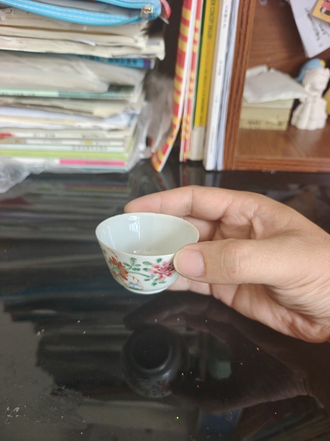 古玩陶瓷粉彩花卉紋杯拍賣,當前價格3500元