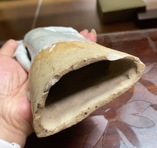 古玩陶瓷青白釉觀音菩薩造像真品鑒賞圖
