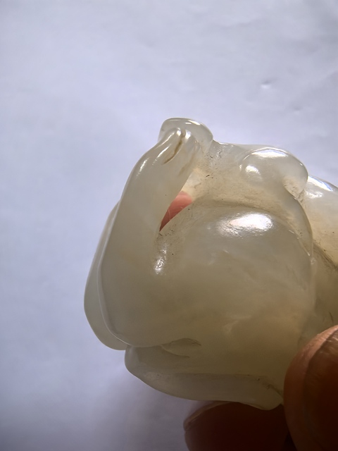 古玩玉器和田玉雕“靈猴獻壽”把件真品鑒賞圖