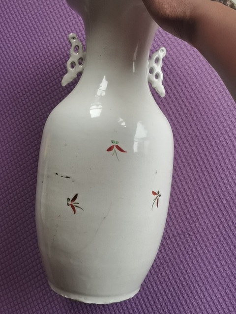 古玩陶瓷民國磁州窯松鶴紋瓶真品鑒賞圖