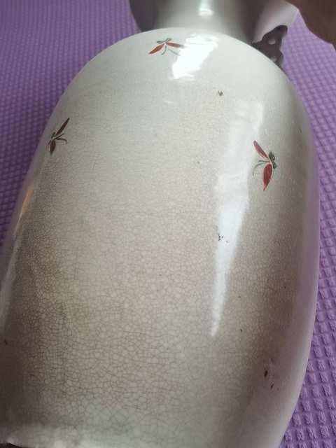 古玩陶瓷民國磁州窯松鶴紋瓶真品鑒賞圖