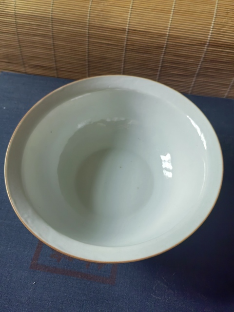 古玩陶瓷乾隆石紋釉碗真品鑒賞圖