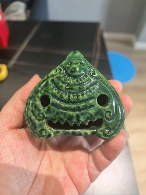 古玩陶瓷綠釉蝠型筆插水滴拍賣,當前價格18元