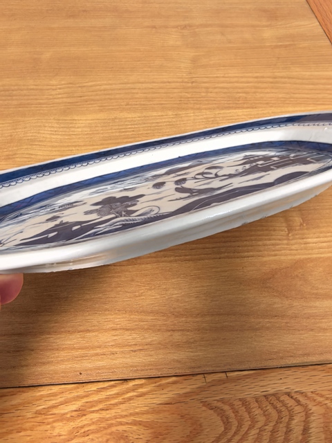 古玩陶瓷清中期青花山水樓閣八方盤拍賣,當前價格1580元