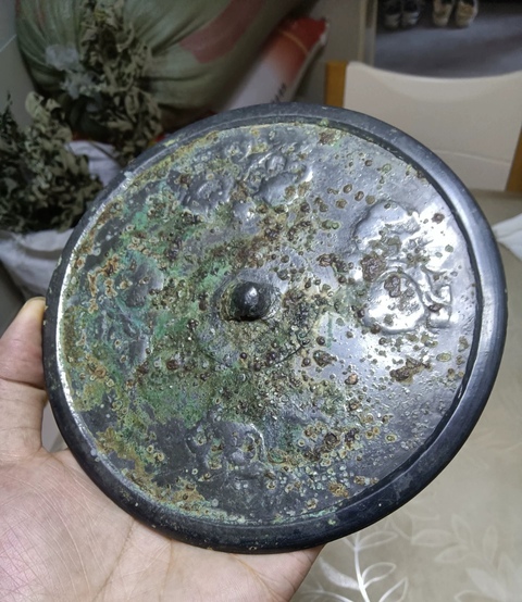 古玩銅器唐代花卉鏡真品鑒賞圖