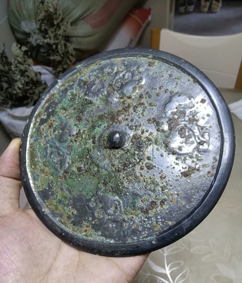 古玩銅器唐代花卉鏡真品鑒賞圖
