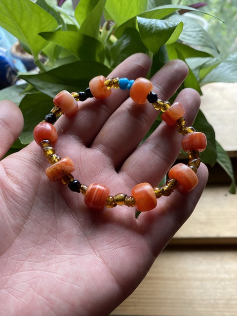 古玩玉器清代南紅瑪瑙珠串拍賣,當前價格4500元
