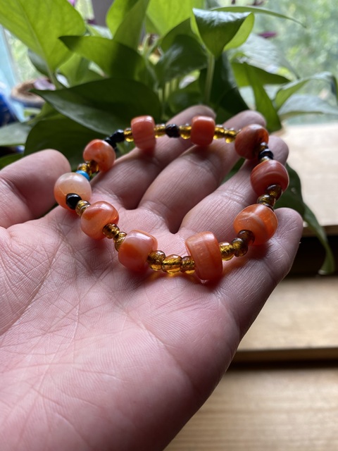 古玩玉器清代南紅瑪瑙珠串拍賣,當前價格4500元
