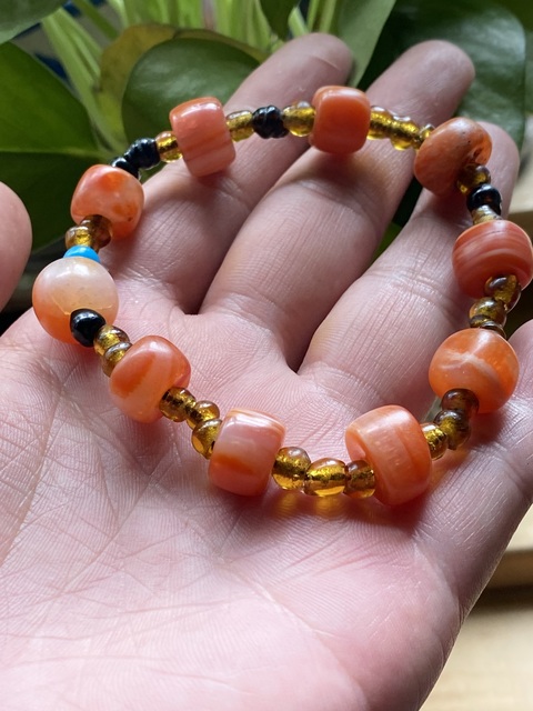 古玩玉器清代南紅瑪瑙珠串拍賣,當前價格4500元
