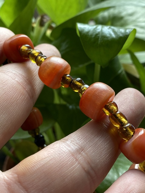 古玩玉器清代南紅瑪瑙珠串拍賣,當前價格4500元