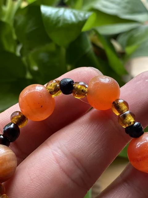 古玩玉器清代天然瑪瑙珠串拍賣,當前價格1500元