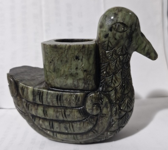 古玩玉器地方玉鴨型器真品鑒賞圖