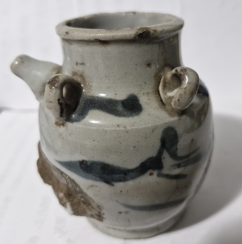 古玩陶瓷青花四系壺真品鑒賞圖