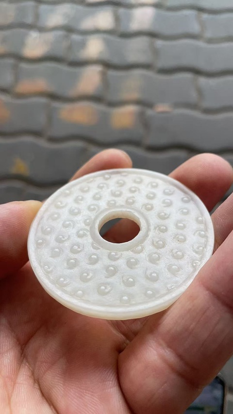 古玩玉器谷紋玉璧真品鑒賞圖