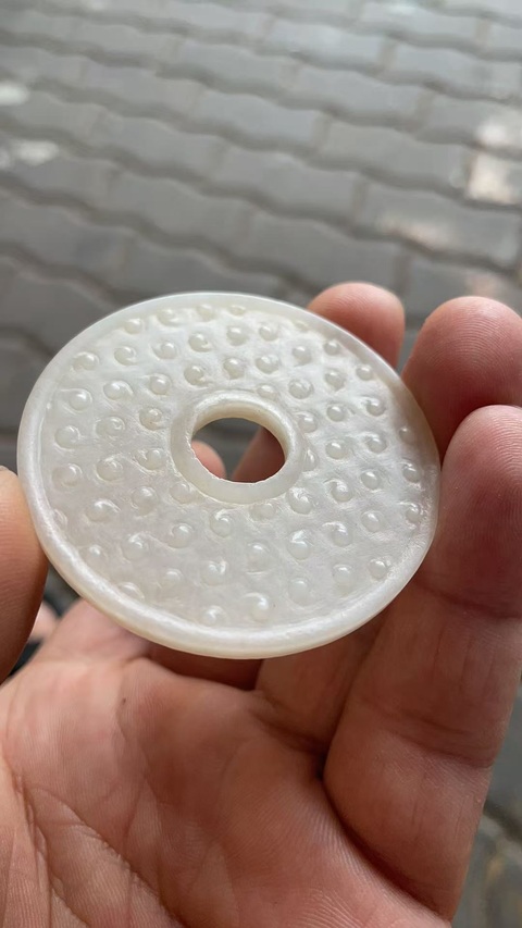 古玩玉器谷紋玉璧真品鑒賞圖