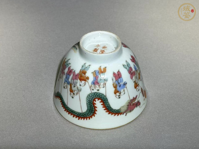 古玩陶瓷粉彩百子鬧春茶圓拍賣,當前價格12000元