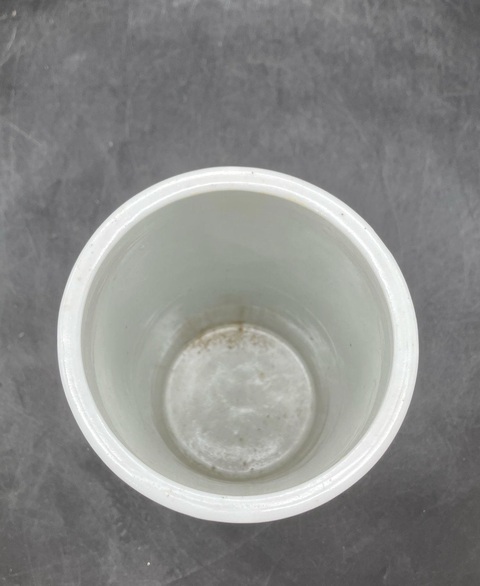 古玩陶瓷民國淺絳彩花鳥紋帽筒真品鑒賞圖