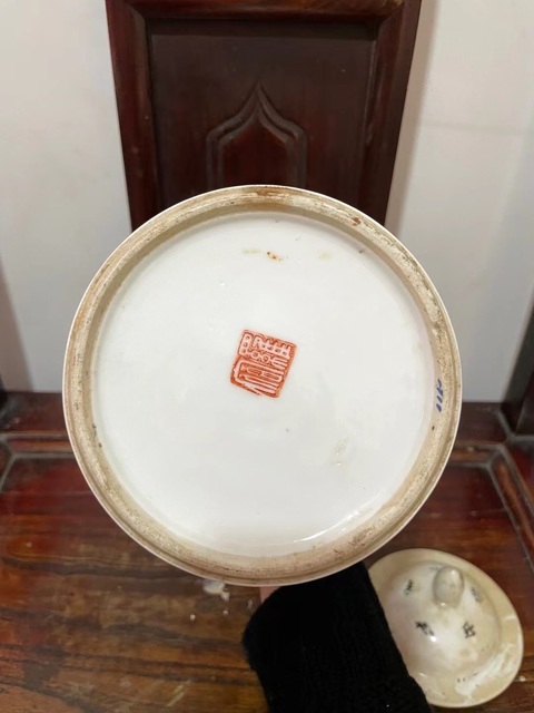 古玩陶瓷粉彩人物故事將軍罐真品鑒賞圖