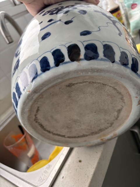 古玩陶瓷民國(guó)青花卷缸真品鑒賞圖