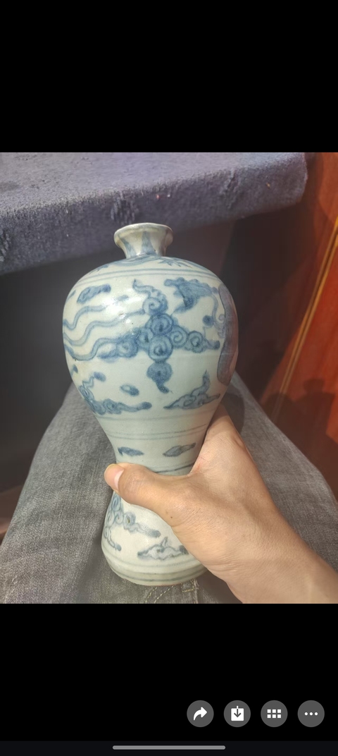 古玩陶瓷鳳紋青花梅瓶真品鑒賞圖