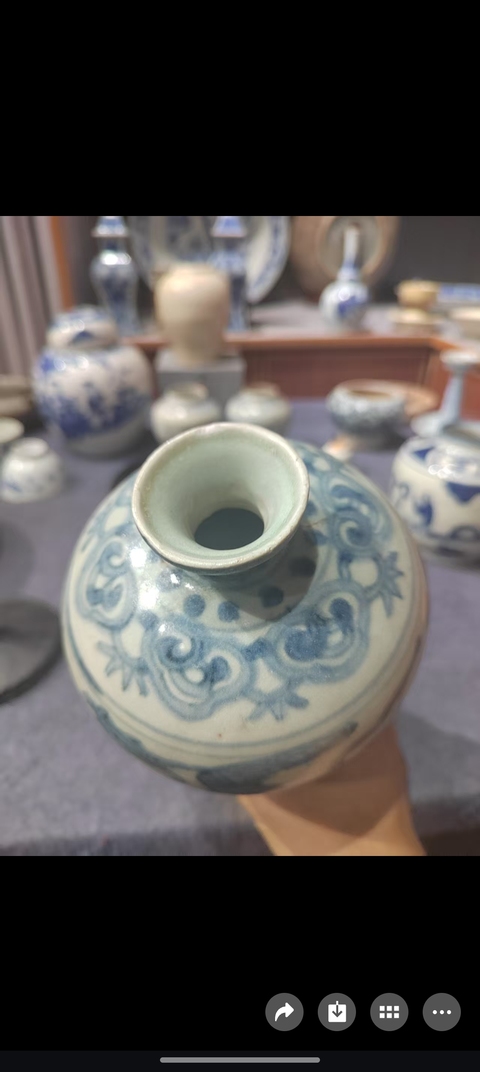 古玩陶瓷鳳紋青花梅瓶真品鑒賞圖