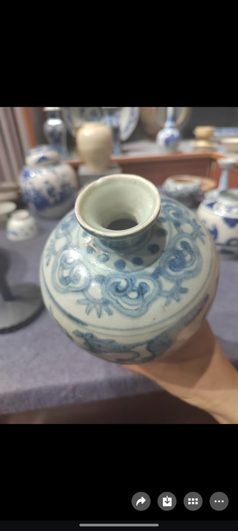 古玩陶瓷鳳紋青花梅瓶真品鑒賞圖