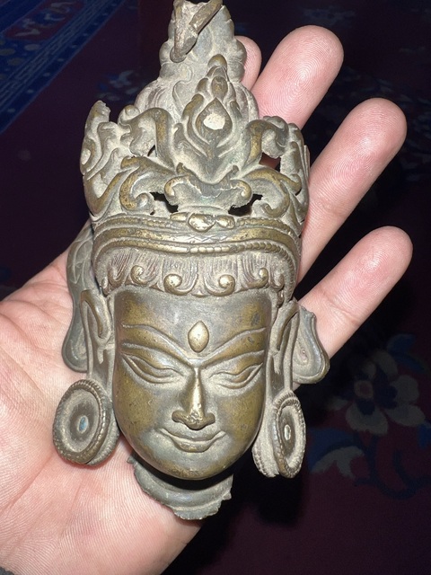 古玩銅器佛像頭真品鑒賞圖