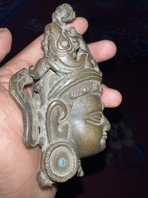 古玩銅器佛像頭真品鑒賞圖