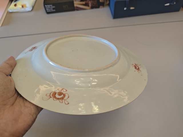 古玩陶瓷雍正細路粉彩花卉盤真品鑒賞圖