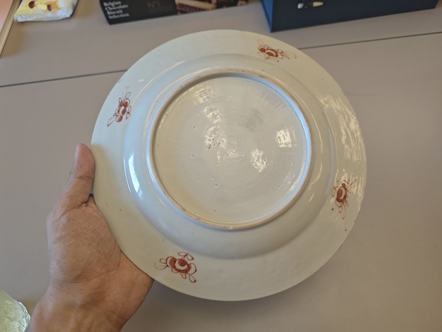 古玩陶瓷雍正細路粉彩花卉盤真品鑒賞圖