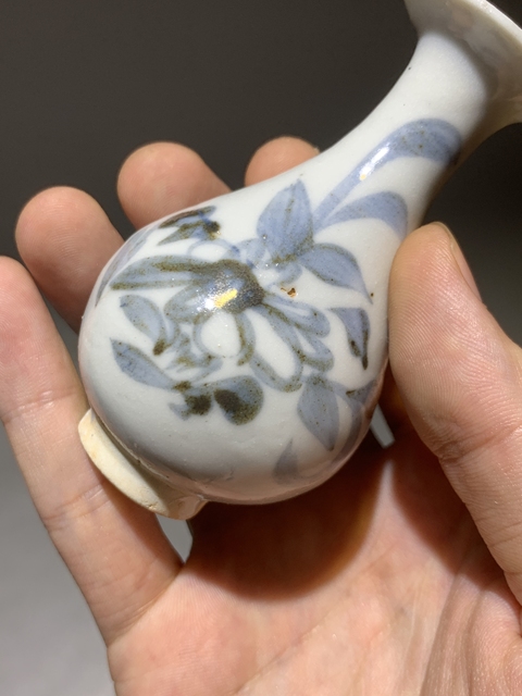 古玩陶瓷青花花卉紋玉壺春瓶真品鑒賞圖