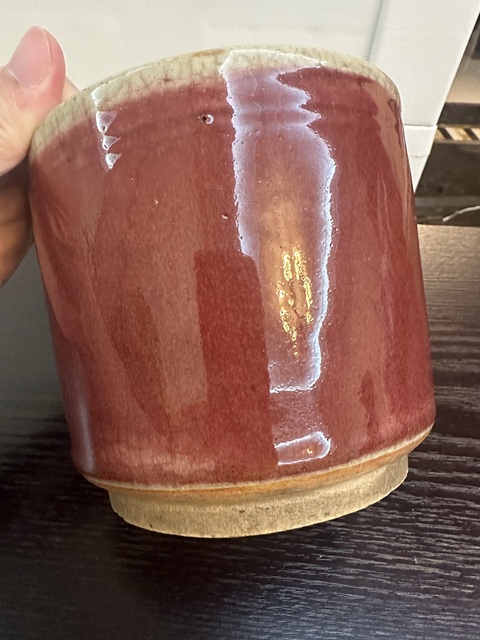 古玩陶瓷郎紅釉直筒爐真品鑒賞圖