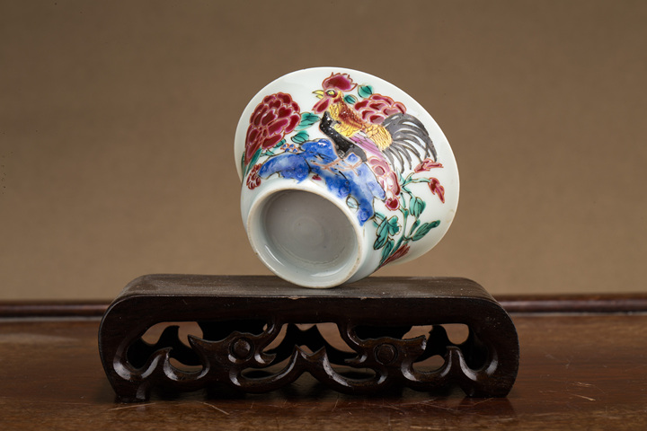 古玩陶瓷清雍正·粉彩富貴大吉圖茶杯真品鑒賞圖