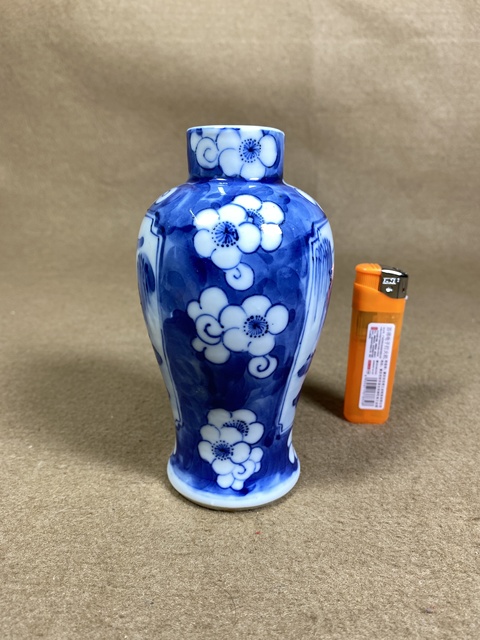 古玩陶瓷晚清冰梅開窗亭臺樓閣圖瓶真品鑒賞圖