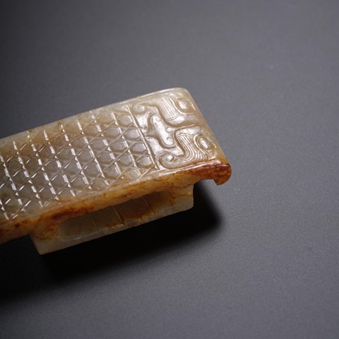 古玩玉器提油仿漢代“玉劍璏”真品鑒賞圖