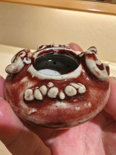 古玩陶瓷紅釉水盂真品鑒賞圖