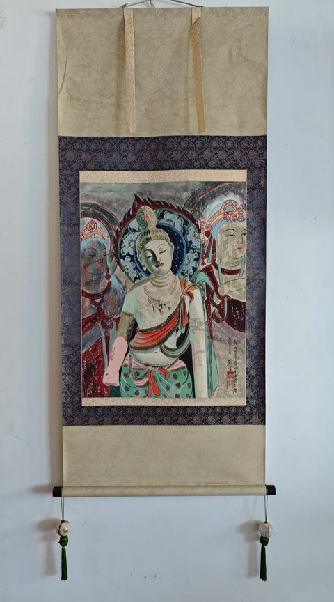 古玩字畫中國敦煌佛學書畫院副院長 黃有為先生(黃河)敦煌莫高窟四十五窟菩薩造像 手工原裱立軸拍賣,當前價格6888元