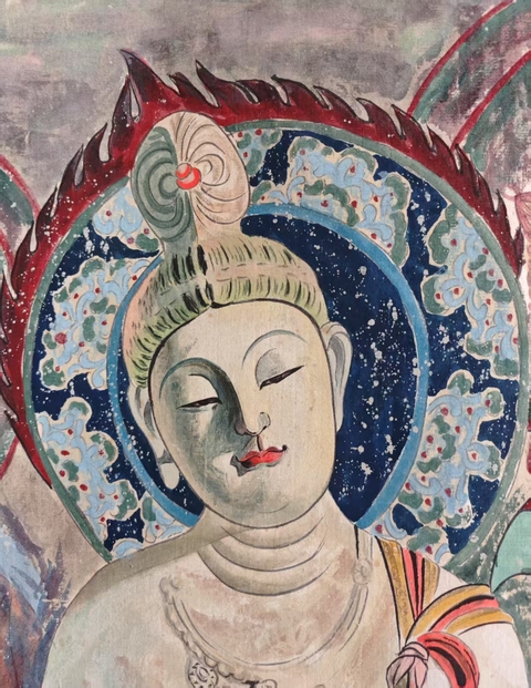 古玩字畫中國敦煌佛學書畫院副院長 黃有為先生(黃河)敦煌莫高窟四十五窟菩薩造像 手工原裱立軸拍賣,當前價格6888元