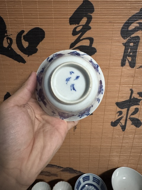 古玩陶瓷青花八仙人物蓋碗真品鑒賞圖