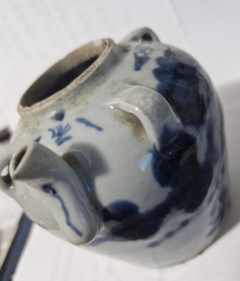 古玩陶瓷青花四系壺真品鑒賞圖