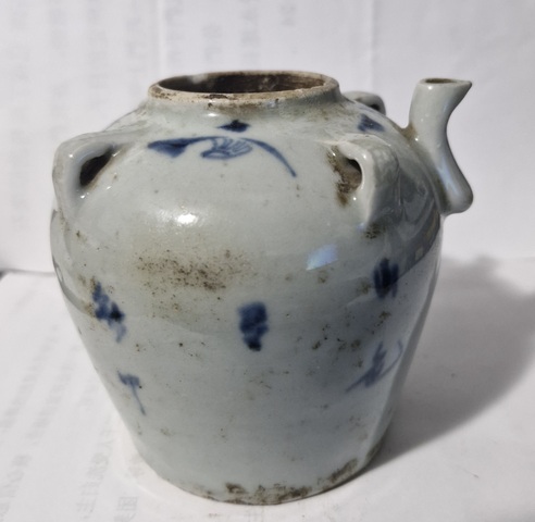 古玩陶瓷青花四系壺真品鑒賞圖