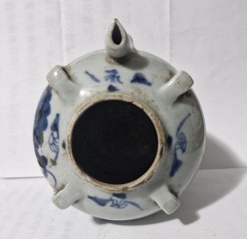 古玩陶瓷青花四系壺真品鑒賞圖