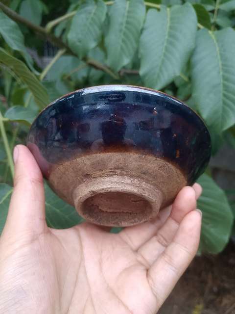古玩陶瓷元末明初~窯變萬彩茶盞拍賣,當前價格41元