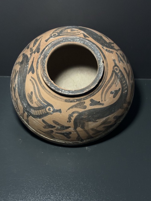 古玩陶瓷哈拉帕·鹿紋桃心罐拍賣，當(dāng)前價(jià)格128元