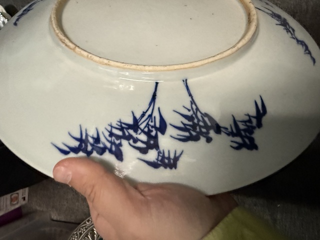 古玩陶瓷青花刀馬人物紋大盤真品鑒賞圖