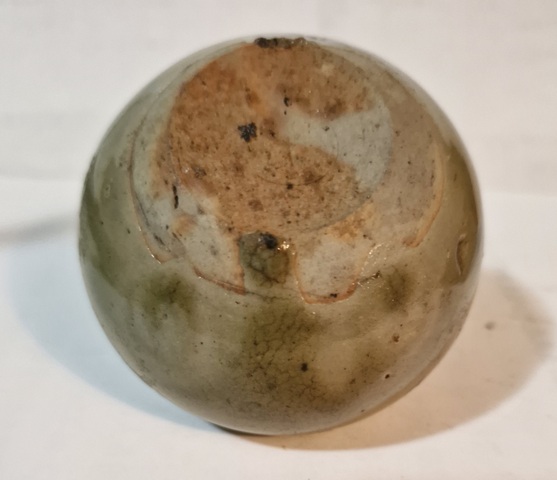 古玩陶瓷花卉紋青花水盂真品鑒賞圖