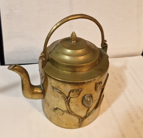 古玩銅器茶壺真品鑒賞圖
