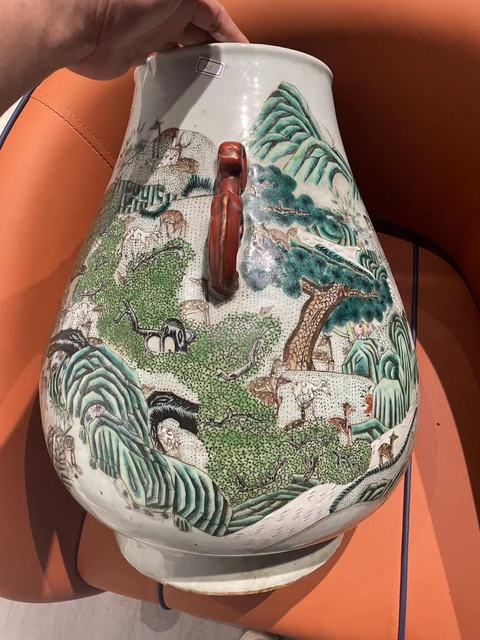 古玩陶瓷粉彩百鹿尊真品鑒賞圖